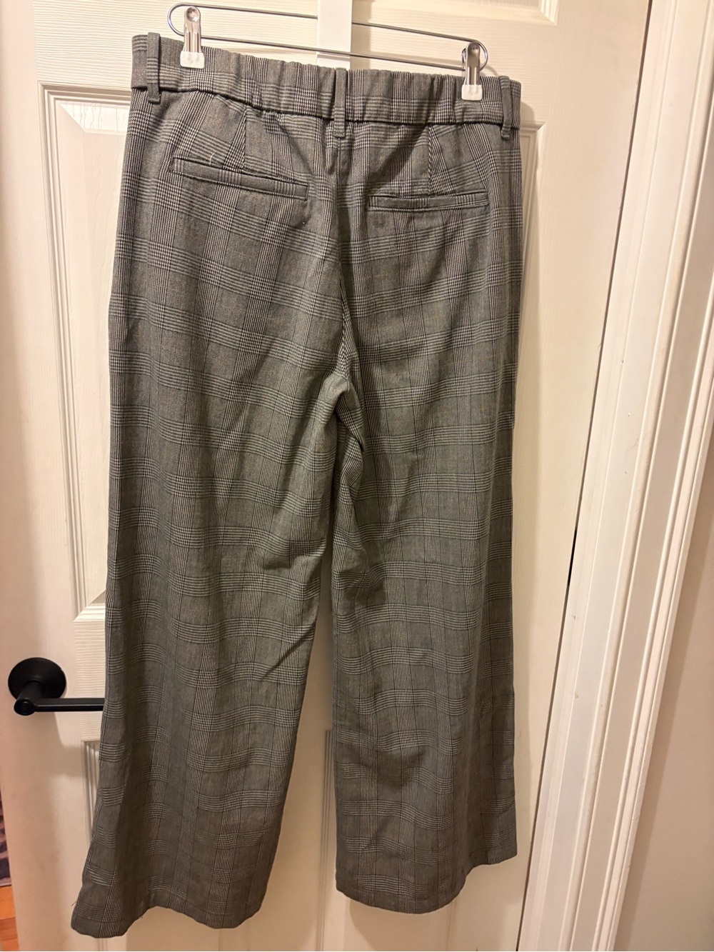 American Eagle Outfitters Gray Glen Plaid Wide-Leg Trousers - Picture 2 of 6